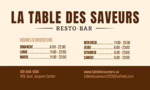 Commanditaire : La Table des Saveurs